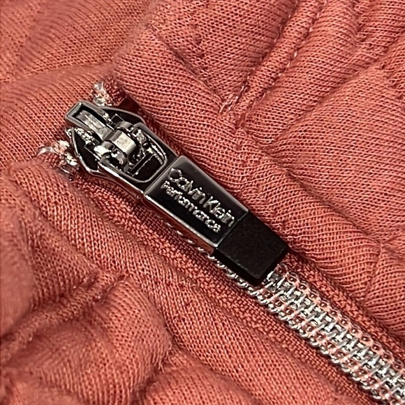 Calvin KLEIN Pink Quilted Long Drop Shoulder Pullover size Large - Picture 11 of 14